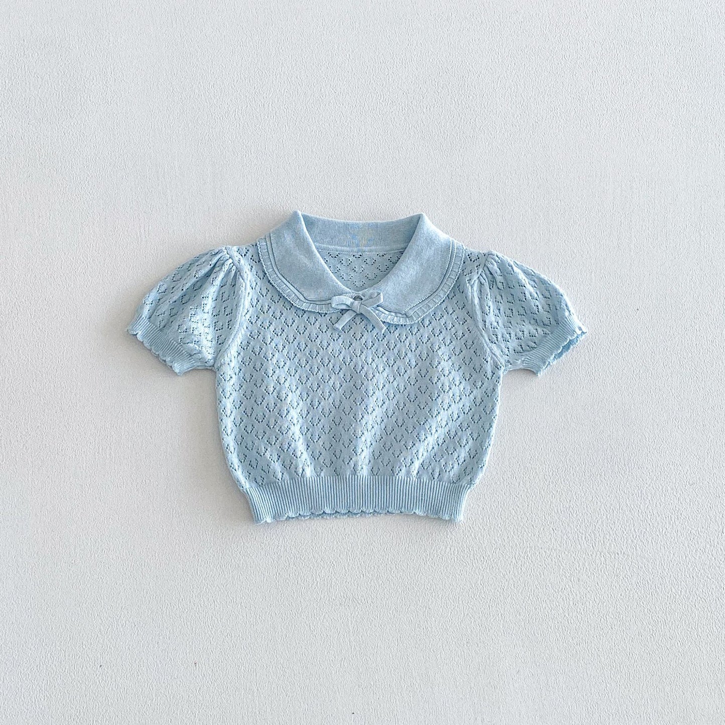 Arrival Summer Baby Kids Girls Hollow-Out Pattern Top, MyKids-USA®, Baby & Children's Tops, MyKids-USA - Size/Age - 73 (6-9M) - Color - Blue -  -  - TR2604262320-A.