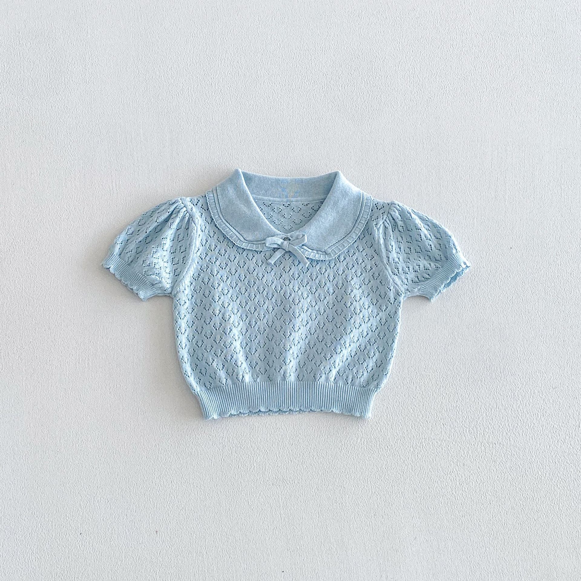Arrival Summer Baby Kids Girls Hollow-Out Pattern Top, MyKids-USA®, Baby & Children's Tops, MyKids-USA - Size/Age - 73 (6-9M) - Color - Blue -  -  - TR2604262320-A.
