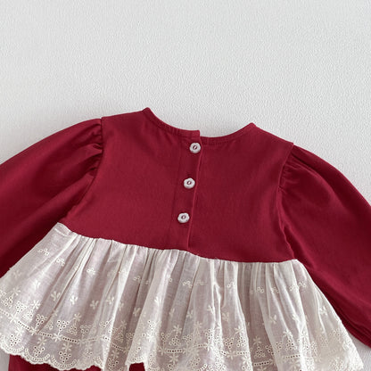 Spring Arrival Baby Girls Long Sleeves Color Patchwork Flowers Embroidered Bodysuit, MyKids-USA®, Baby One-Pieces, MyKids-USA -  -  -  -  -  -  - .