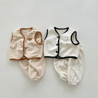 Winter and Spring Baby Kids Unisex Long Sleeves Casual Teddy Pattern Vest and Pants Clothing Set, MyKids-USA®, Baby & Toddler Outfits, MyKids-USA -  -  -  -  -  -  - .
