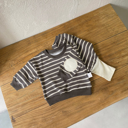 MyKids-USA® Spring and Autumn Baby Kids Unisex Long Sleeves Striped Pattern Top and Pants Clothing Set