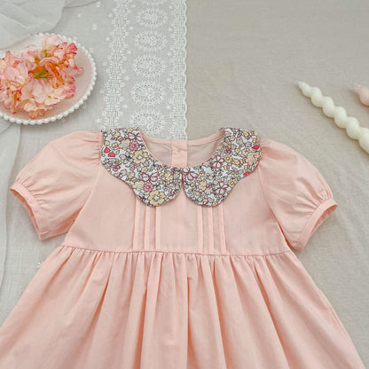 Summer Girls Floral Collar Color Patchwork Onesies and Dress – Princess Sister Matching Set, MyKids-USA®, Baby & Children's Outfits, MyKids-USA -  -  -  -  -  -  - .