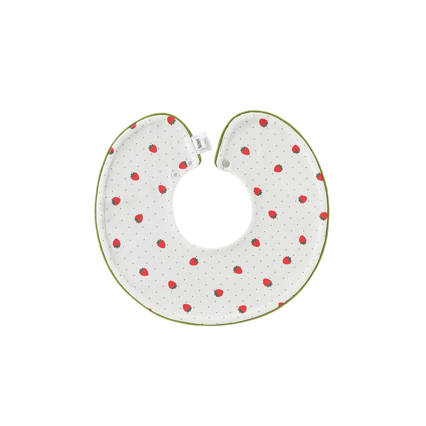 Adorable Flowers and Fruits Pattern Cotton Blend Snap-on Round Shaped Bib, MyKids-USA®, Bibs, MyKids-USA® - Size/Age - M (1-3Y) - Color - Beige -  -  - TR2604242318-A.