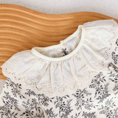 Spring and Autumn Baby Kids Girls Floral Long Sleeves Top and Black Sleeveless Ove rallsClothing Set, MyKids-USA®, Baby & Toddler Shoes, MyKids-USA -  -  -  -  -  -  - 