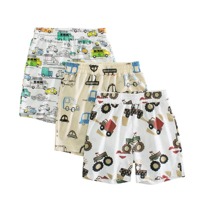 Baby Boy Cars Print Pattern Breathable Home Clothes Shorts