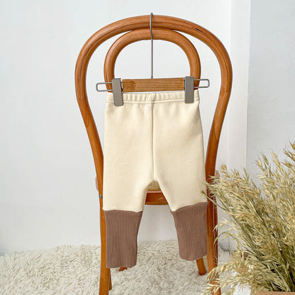 Autumn and Winter Arrival Color Patchwork Style Simple Fleece-Lined Pants for Kids, MyKids-USA®, Trousers, MyKids-USA - Size/Age - 66 (3-6M) - Color - Coffee -  -  - TR2512101721-B.