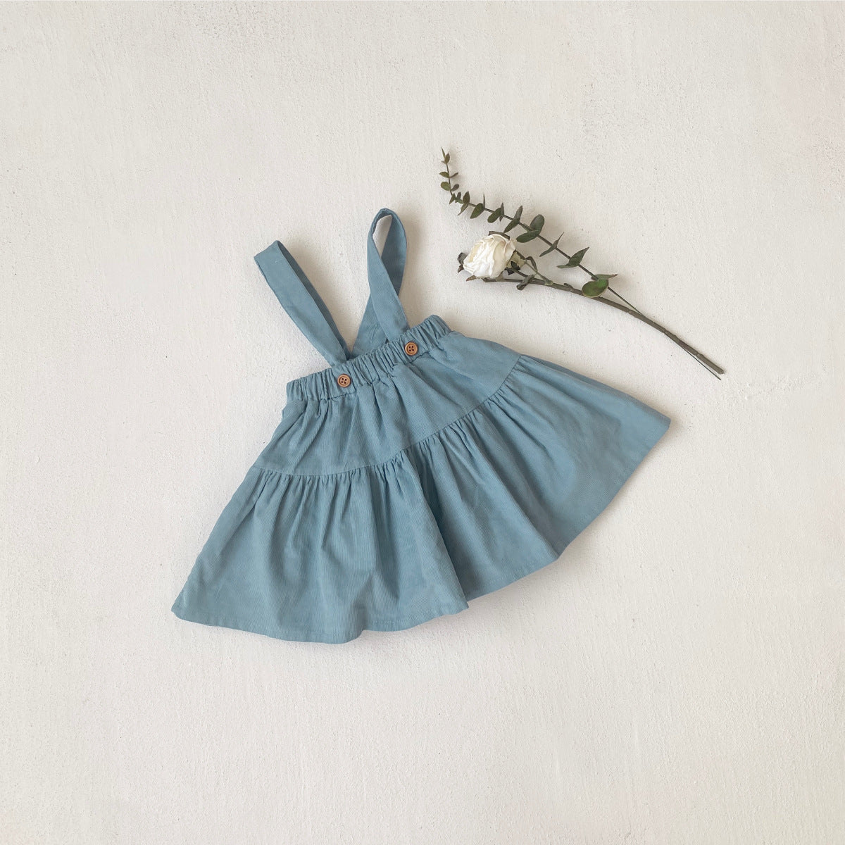 MyKids-USA® Autumn Arrival Baby Girls Sleeveless Solid Color Overalls Skirt