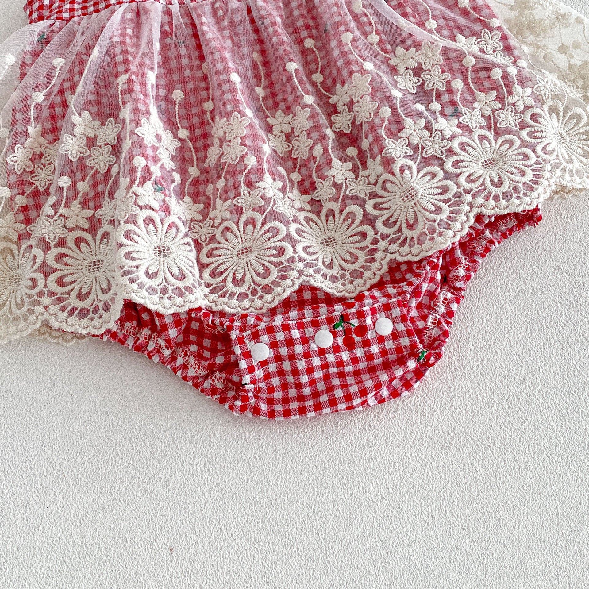 Design Summer Baby Kids Girls Fly Sleeves Plaid Pattern Strap Bodysuit, MyKids-USA®, Baby & Children's One-Pieces, MyKids-USA -  -  -  -  -  -  - .