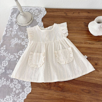 Summer Hot Selling Kids Girls Cute Fly Sleeves Striped and Flowers Pattern Dress, MyKids-USA®, Baby & Toddler Dresses, MyKids-USA -  -  -  -  -  -  - 