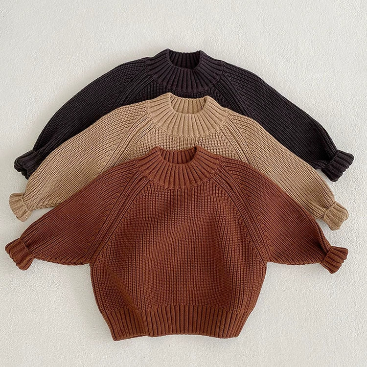 Autumn Arrival Baby Kids Unisex Comfortable Solid Color Knitted Long Sleeves Sweater with Turtleneck, MyKids-USA®, Sweaters, MyKids-USA -  -  -  -  -  -  - 