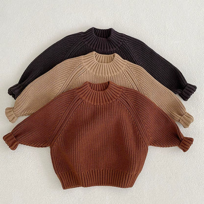 Autumn Arrival Baby Kids Unisex Comfortable Solid Color Knitted Long Sleeves Sweater with Turtleneck, MyKids-USA®, Sweaters, MyKids-USA -  -  -  -  -  -  - 