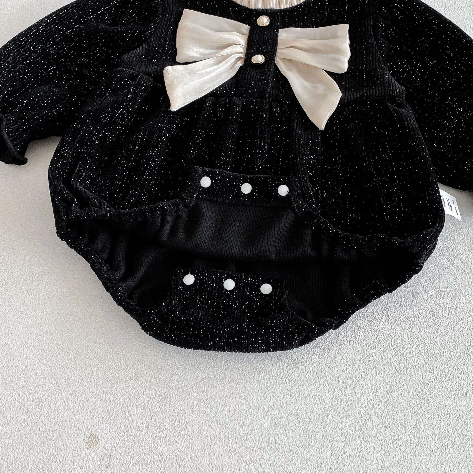 Autumn Arrival Baby Girls Long Sleeves Butterfly-bow Decorated Ruffle Neck Onesies, MyKids-USA®, Baby & Toddler Outfits, MyKids-USA -  -  -  -  -  -  - 