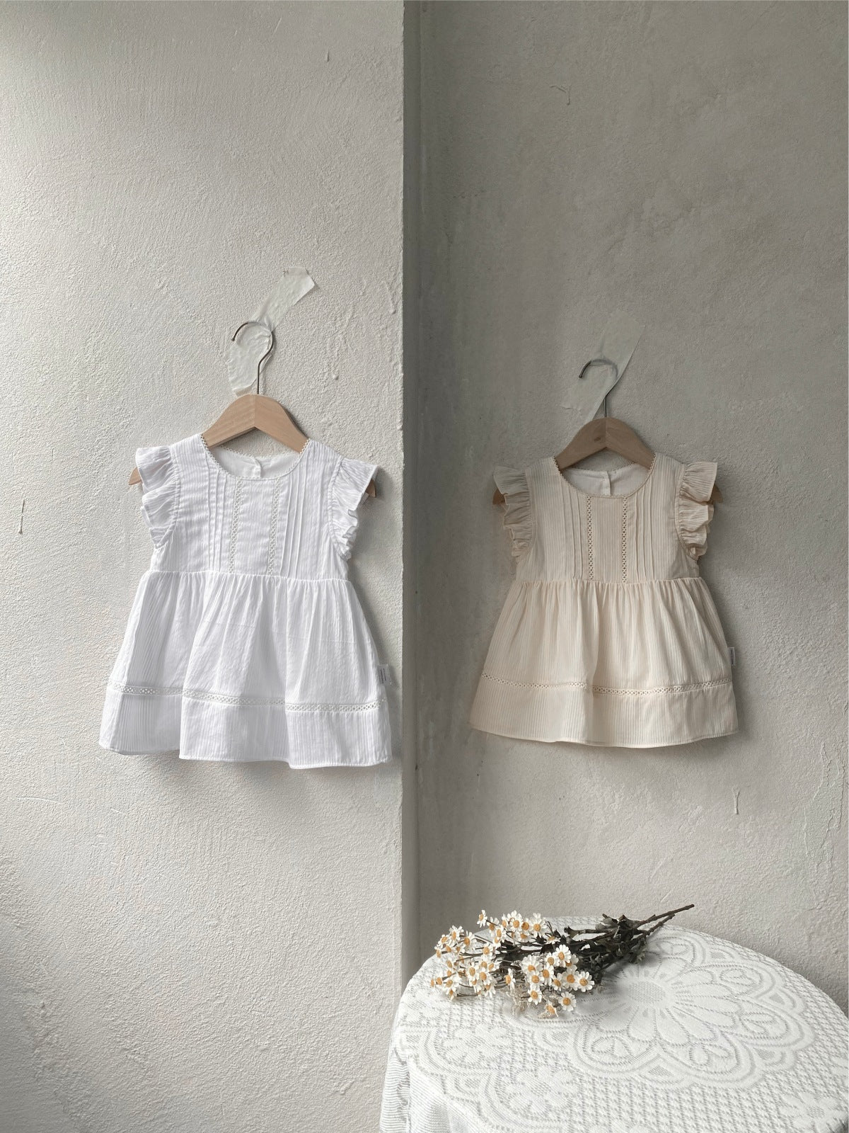Summer Arrival Baby Girls Fly Sleeves Striped Dress