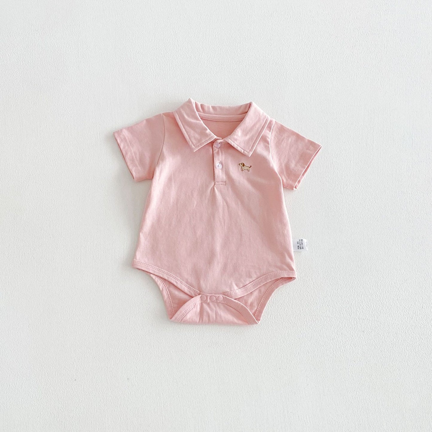 Summer Arrival Baby Boys Short Sleeves Turn-down Collar Puppy Pattern Bodysuit, MyKids-USA®, Baby & Children's One-Pieces, MyKids-USA - Size/Age - 66 (3-6M) - Color - Pink -  -  - TR2606012332-B.