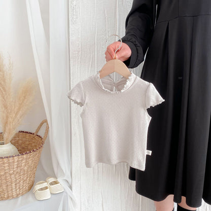 Summer Arrival Baby Kids Girls Cute Solid Color Hollow-out Pattern Fly Sleeves Top, MyKids-USA®, Baby & Toddler Tops, MyKids-USA - Size/Age - 80 (9-12M) - Color - Green -  -  - TR2506141048-C