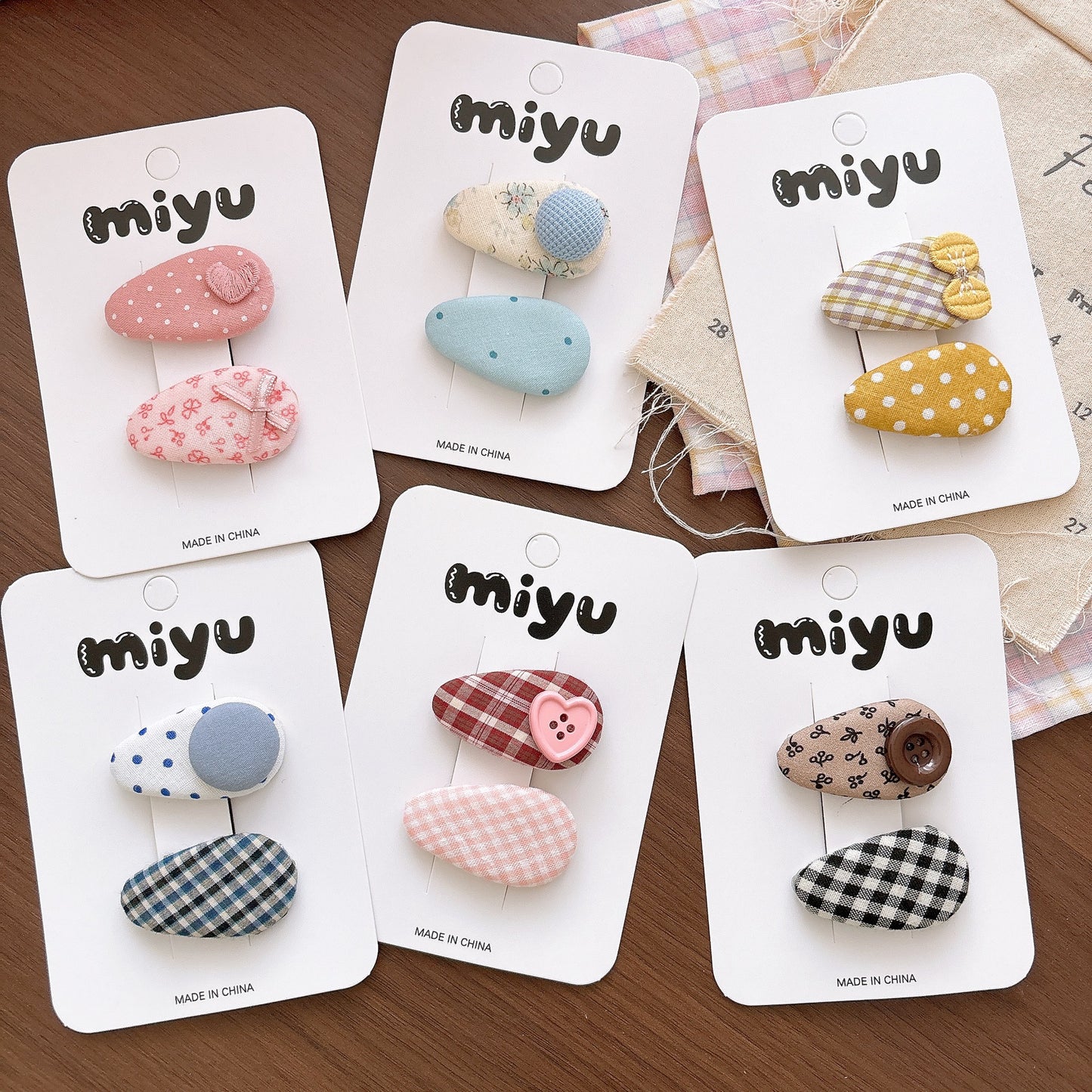 Collection of 2 Cute Geometric or Flowers Pattern Hair Clips, MyKids-USA®, Hair Pins, Claws & Clips, MyKids-USA -  -  -  -  -  -  - .