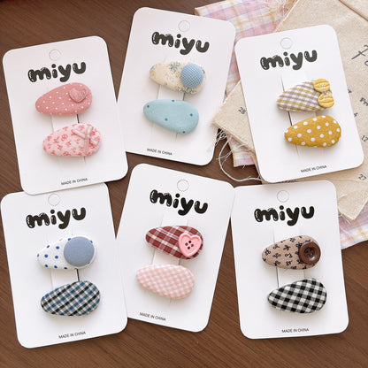 Collection of 2 Cute Geometric or Flowers Pattern Hair Clips, MyKids-USA®, Hair Pins, Claws & Clips, MyKids-USA -  -  -  -  -  -  - .