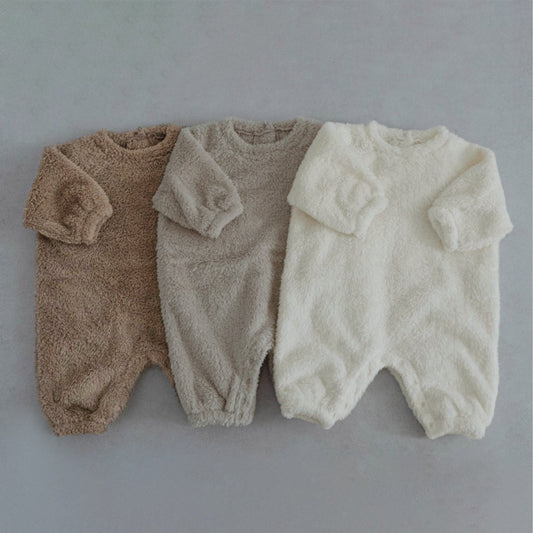 Arrival Winter Baby Unisex Solid Color Long Sleeves Fluffy Rompers, MyKids-USA®, Bodysuits, MyKids-USA -  -  -  -  -  -  - .
