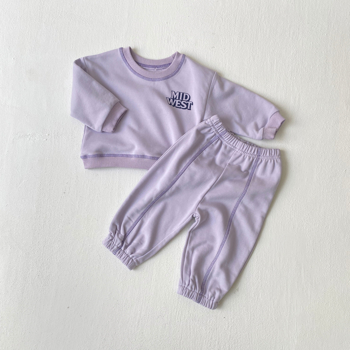 MyKids-USA® Autumn Baby Kids Unisex Long Sleeves Letters Pattern Pullover and Plain Pants Clothing Set