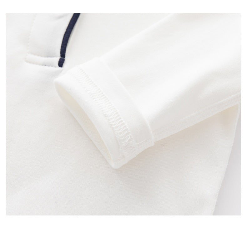 Autumn Arrival Baby Boys Long Sleeves Turn-down Collar Bodysuit