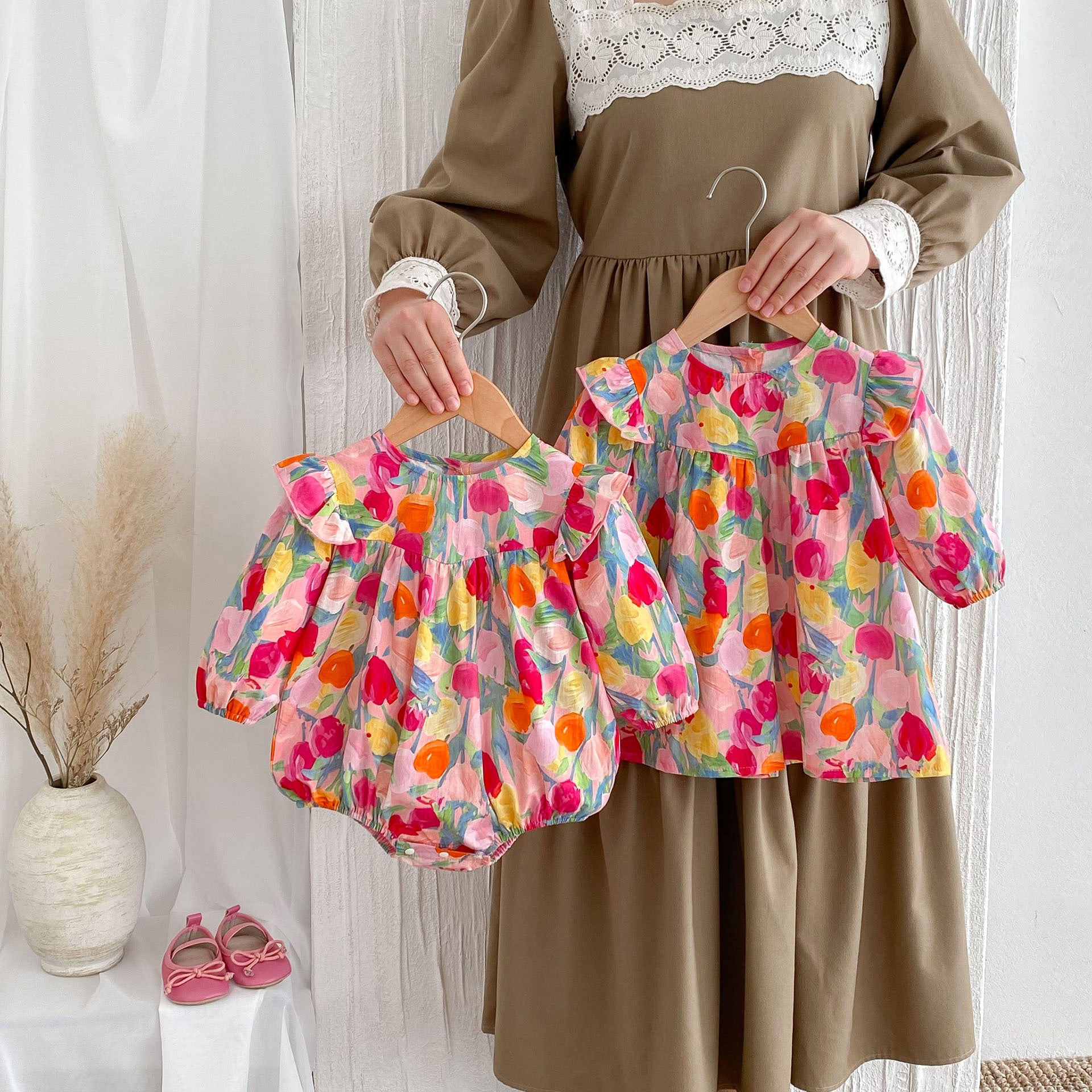 Autumn Arrival Baby Girls Long Sleeves Vivid Floral Print Colorful Onesies and Dress, MyKids-USA®, Baby & Toddler Outfits, MyKids-USA -  -  -  -  -  -  - 