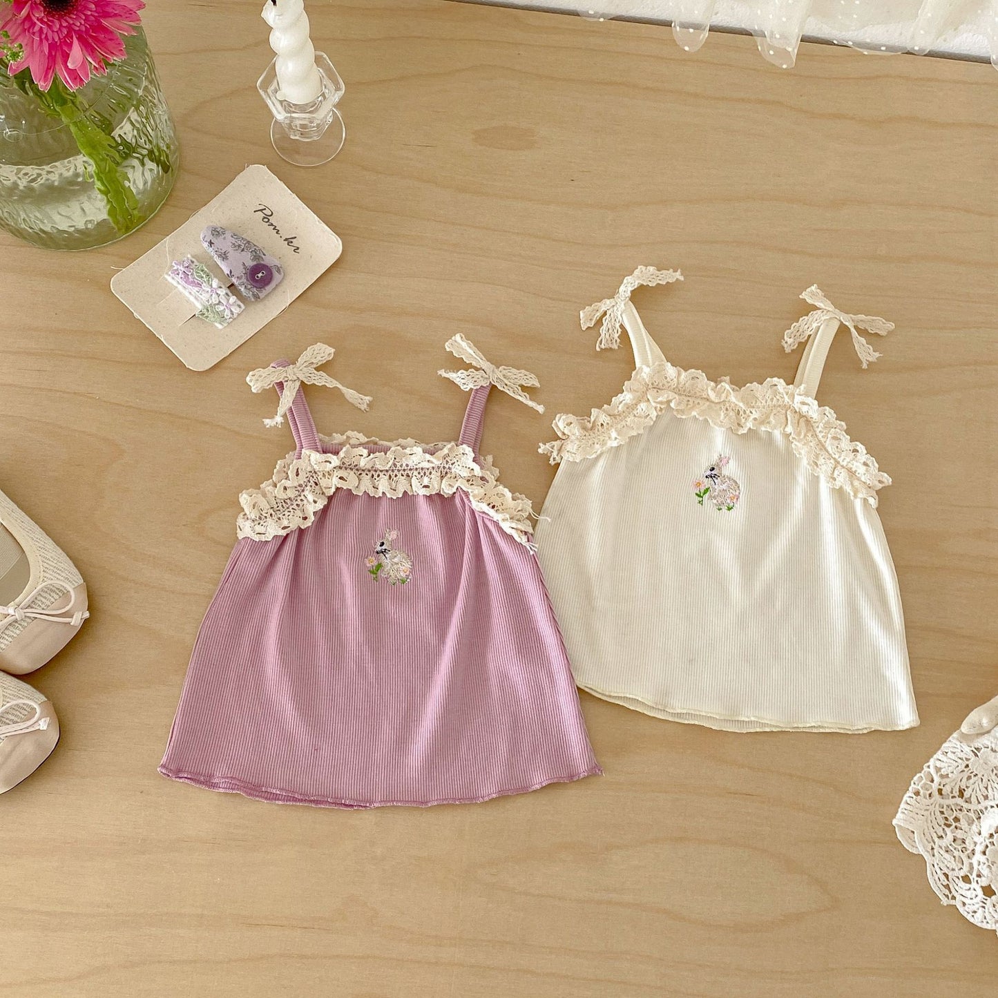 Arrival Summer Baby Kids Girls Thin Sleeveless Rabbit Pattern Lace Trim Vest, MyKids-USA®, Baby & Children's Tops, MyKids-USA -  -  -  -  -  -  - .