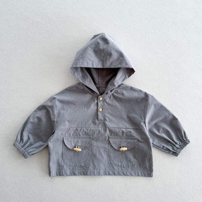 Autumn Arrival Kids Unisex Casual Plain Long Sleeves Hooded Pullover, MyKids-USA®, Hoodies, MyKids-USA - Size/Age - 80 (9-12M) - Color - Blue -  -  - TR2510082222-A