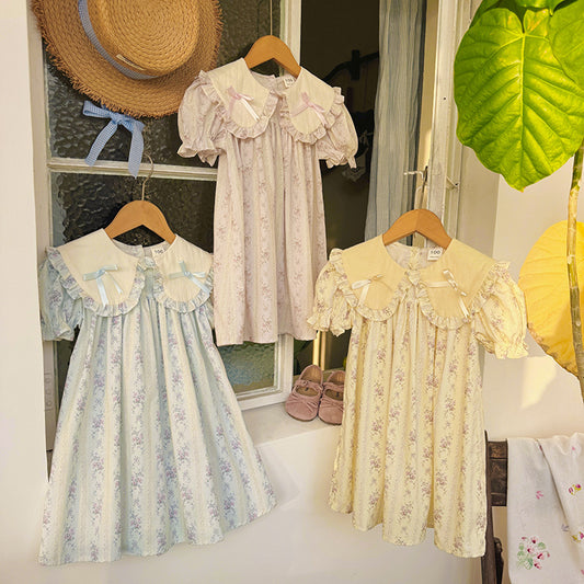 Summer Arrival Baby Girls Short Sleeves Floral Pattern Dress, MyKids-USA®, Baby & Children's Dresses, MyKids-USA -  -  -  -  -  -  - .