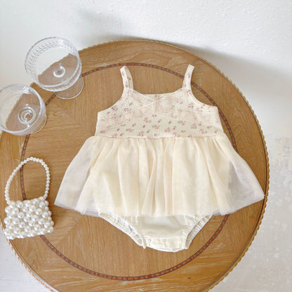 Summer Arrival Baby Girls Cute Sleeveless Floral Pattern Dress Design Strap Onesies, MyKids-USA®, Baby One-Pieces, MyKids-USA - Size/Age - 66 (3-6M) - Color - Apricot -  -  - TR2505072216-A