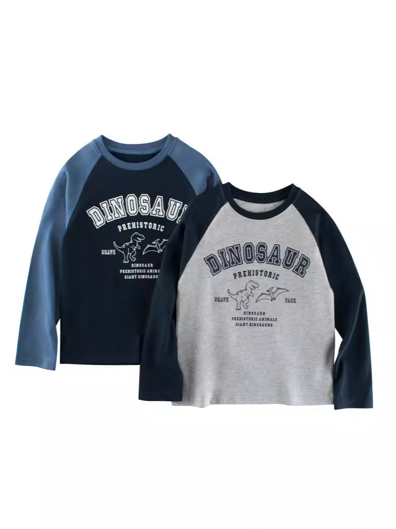 Autumn Arrival Kids Cartoon Print Crew Neck Long Sleeves Color Patchwork Shirt, MyKids-USA®, Baby & Toddler Outerwear, MyKids-USA -  -  -  -  -  -  - 