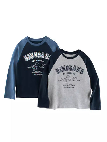 Autumn Arrival Kids Cartoon Print Crew Neck Long Sleeves Color Patchwork Shirt, MyKids-USA®, Baby & Toddler Outerwear, MyKids-USA -  -  -  -  -  -  - 