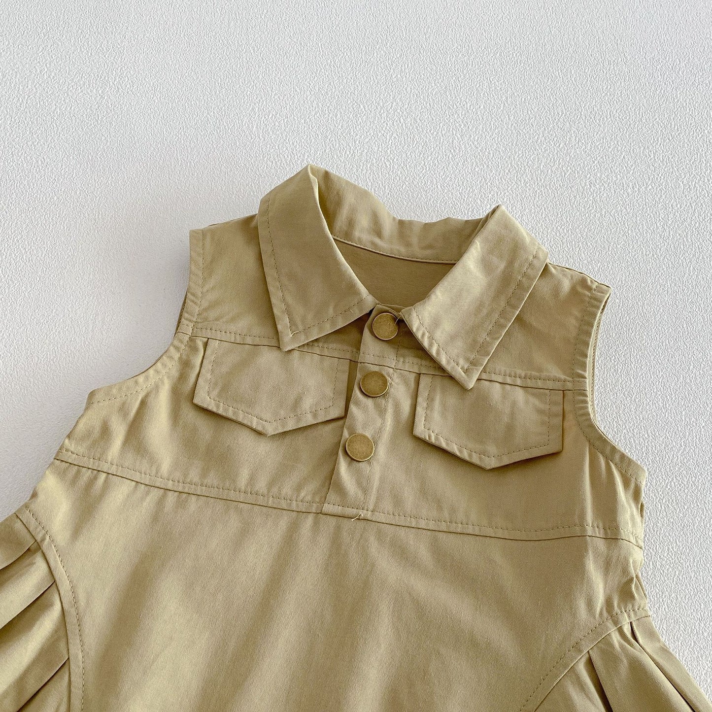 Summer Arrival Solid Color Sleeveless Turn-down Collar Dress for Stylish Girls, MyKids-USA®, Baby & Toddler Dresses, MyKids-USA -  -  -  -  -  -  - .