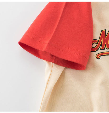 Summer Boys’ Letters Pattern Color Patchwork T-shirt in European and American Style, MyKids-USA®, Baby & Toddler Tops, MyKids-USA -  -  -  -  -  -  - 