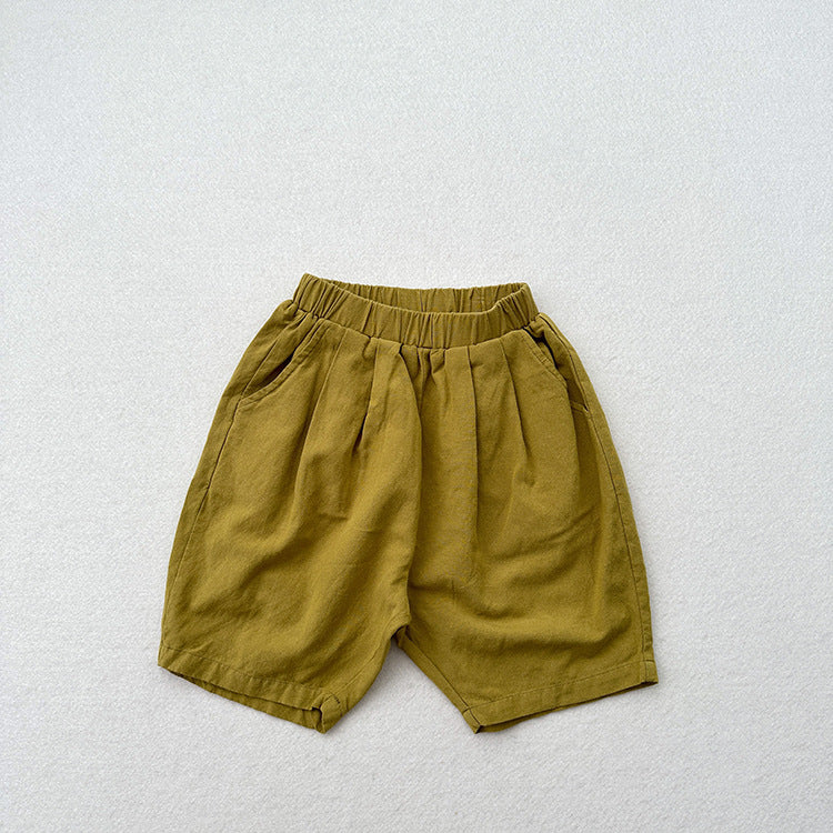 Summer New Arrival Unisex Plain Solid Color Cotton Pants