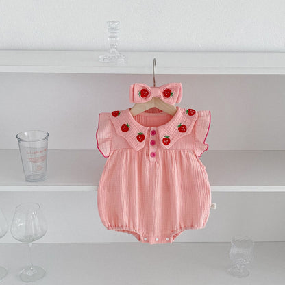 Summer Arrival Baby Girls Sleeveless Strawberry Pattern Bodysuit, MyKids-USA®, Baby & Children's One-Pieces, MyKids-USA -  -  -  -  -  -  - .