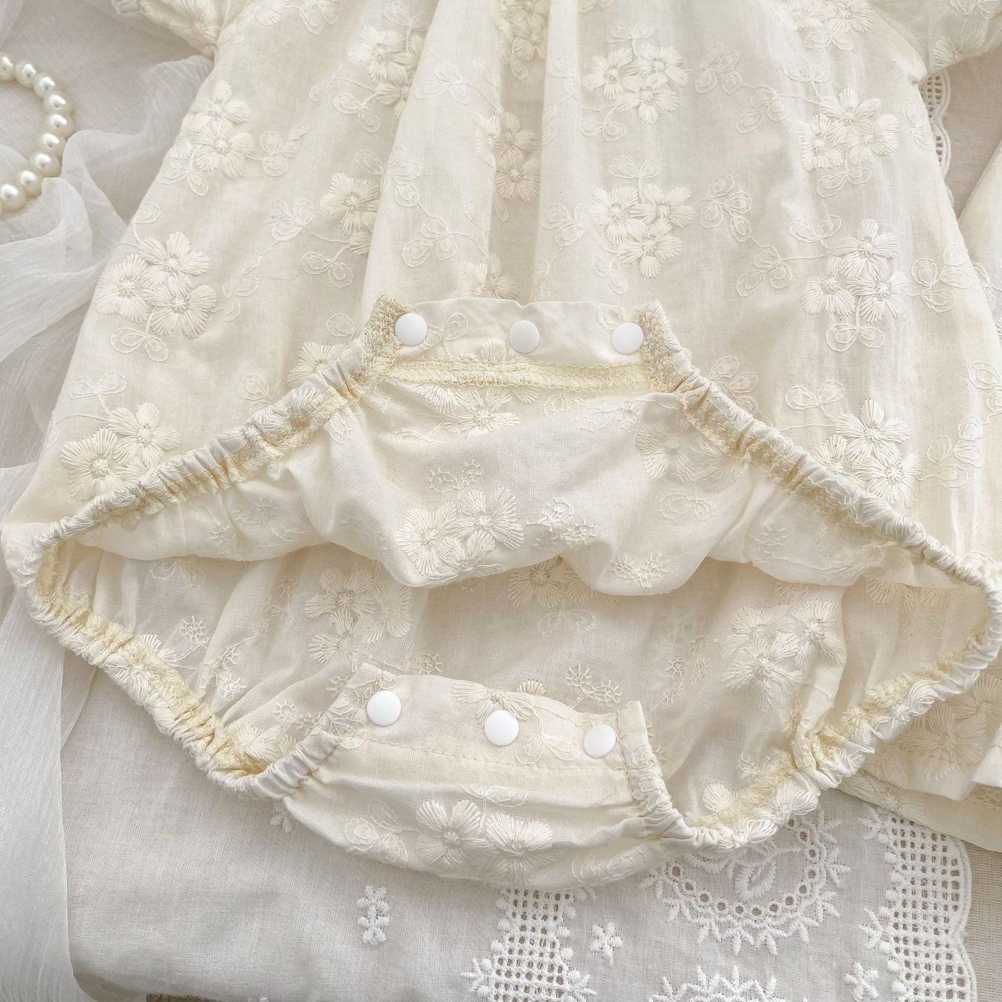 Summer Girls Solid Color Flowers Embroidery Short Sleeves Onesies and Girls’ Dress – Princess Sister Matching Set, MyKids-USA®, Baby & Toddler Outfits, MyKids-USA -  -  -  -  -  -  - 