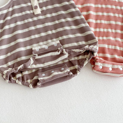 Summer Arrival Baby Unisex Casual Striped Sleeveless Onesies, MyKids-USA®, Baby One-Pieces, MyKids-USA -  -  -  -  -  -  - 