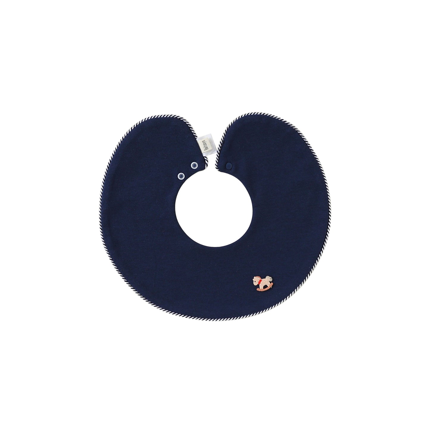 Adorable Simple Pattern Cotton Snap-on Round Shaped Bib, MyKids-USA®, Bibs, MyKids-USA - Size/Age - S (0-1Y) - Color - Navy Blue (Dark Blue) -  -  - TR2512270950-F.