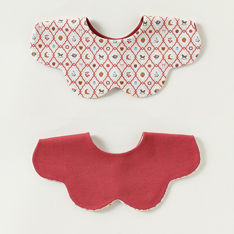 Adorable Simple Pattern Cotton Snap-on Flowers Shaped Bib, MyKids-USA®, Bibs, MyKids-USA - Size/Age - M (1-3Y) - Color - Red -  -  - TR2604212319-D.
