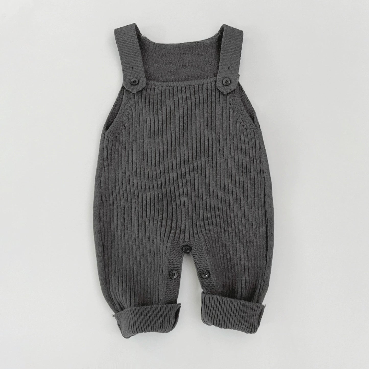Spring Arrival Baby Unisex Sleeveless Simple Solid Color Knitted Strap Rompers Overalls, MyKids-USA®, Baby One-Pieces, MyKids-USA - Size/Age - 66 (3-6M) - Color - Grey -  -  - TR2503062243-D