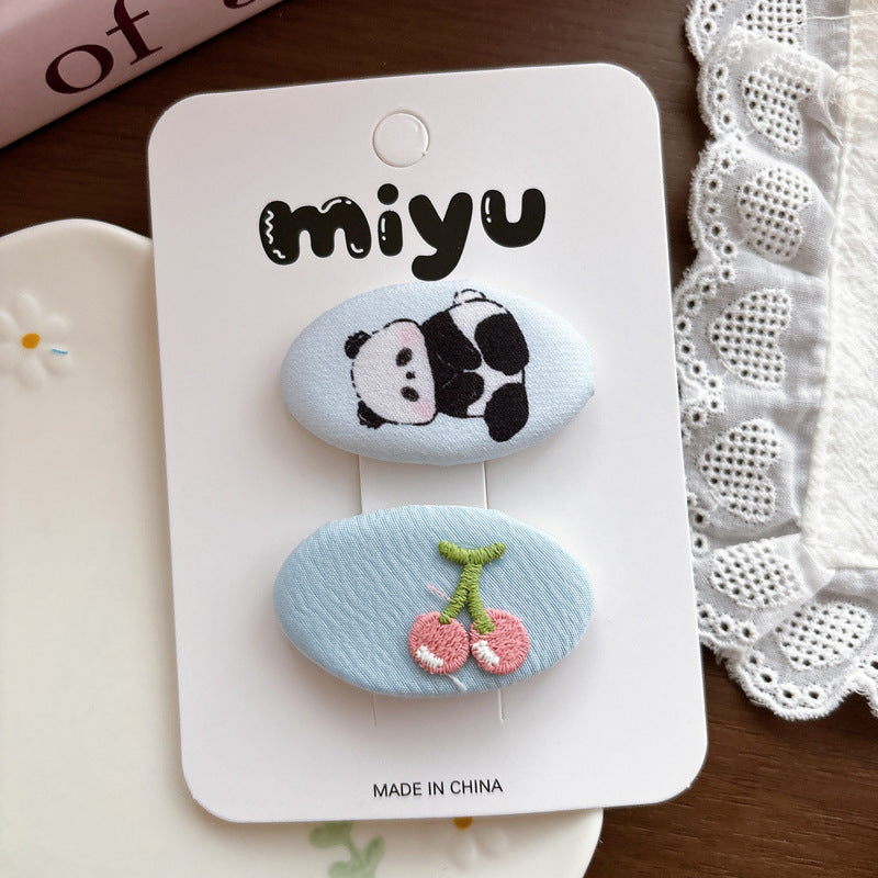 Collection of 2 Cute Blue and Cartoon Hair Clips, MyKids-USA®, Hair Pins, Claws & Clips, MyKids-USA - Size/Age - Average Size (0-12Y） - Color - Light Blue -  -  - TR2604291532-E.