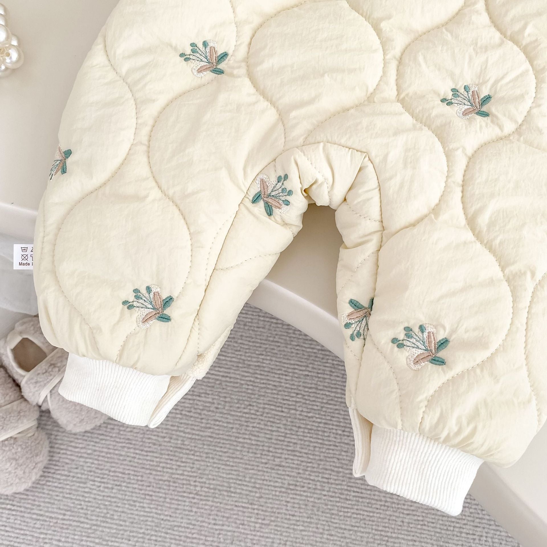 Winter Arrival Baby Girls Long Sleeves Floral Pattern Color Patchwork Cotton-Padded Warm Rompers, MyKids-USA®, Baby One-Pieces, MyKids-USA -  -  -  -  -  -  - 