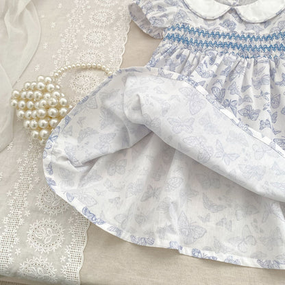 Summer Girls Arrival Butterfly Pattern Short Sleeves Onesies and Girls’ Dress – Princess Sister Matching Set, MyKids-USA®, Baby & Toddler Dresses, MyKids-USA -  -  -  -  -  -  - 