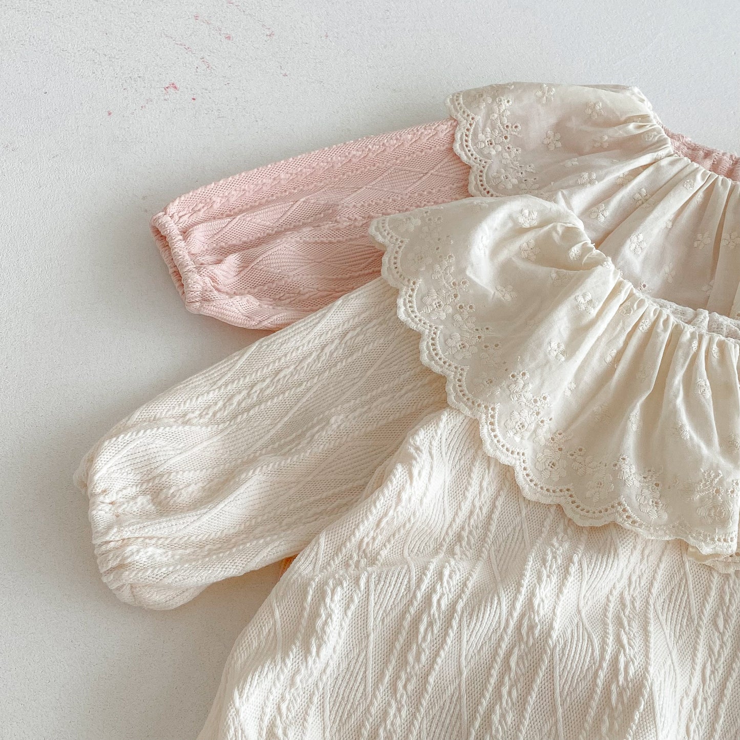 Autumn Arrival Baby Girls Long Sleeves Striped Pattern Hollow-out Collar Onesies with Hat, MyKids-USA®, Baby & Toddler Outfits, MyKids-USA -  -  -  -  -  -  - 