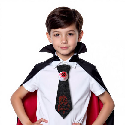 Halloween Glow-in-the-Dark Eyeball and Bat-Themed Tie – Kids Costume Accessory, MyKids-USA®, Costume Accessories, MyKids-USA -  -  -  -  -  -  - .