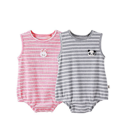 Summer Arrival Baby Cute Striped Sleeveless Rabbit Cartoon Design Onesies, MyKids-USA®, Baby One-Pieces, MyKids-USA -  -  -  -  -  -  - 