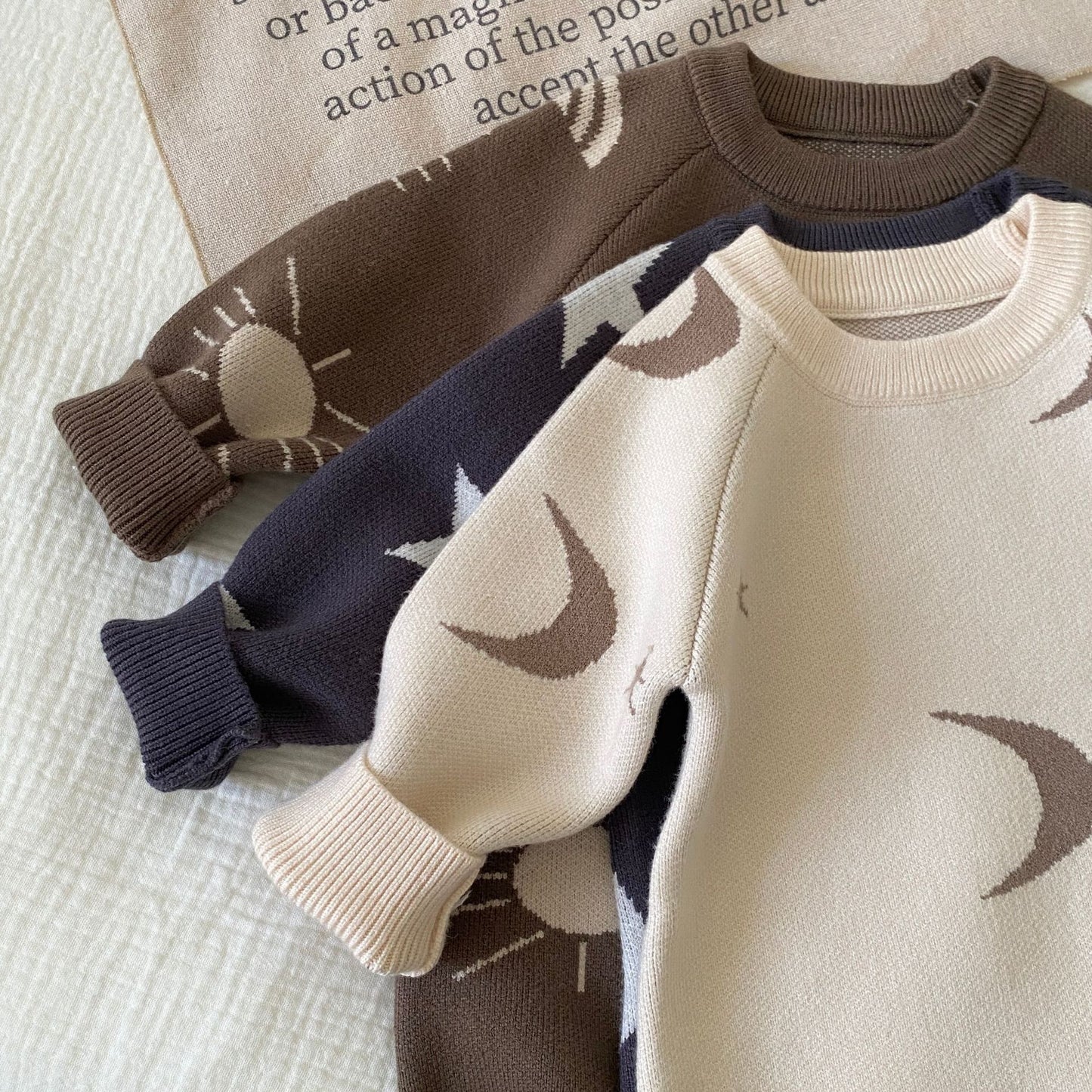 Autumn and Winter Arrival Baby Unisex Long Sleeves Geometric Pattern Knitted Rompers, MyKids-USA®, Baby One-Pieces, MyKids-USA -  -  -  -  -  -  - 