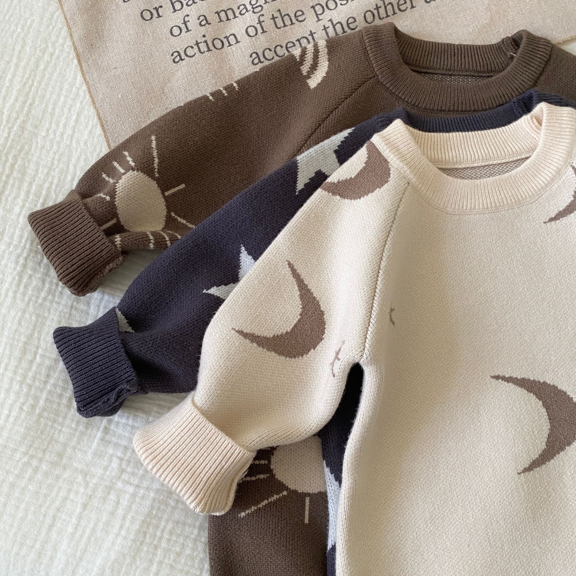 Autumn and Winter Arrival Baby Unisex Long Sleeves Geometric Pattern Knitted Rompers, MyKids-USA®, Baby One-Pieces, MyKids-USA -  -  -  -  -  -  - 