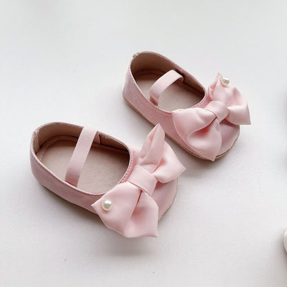 Spring Baby Girl Big Bow Toddler Soft-Sole Anti-Slip Walking Shoes