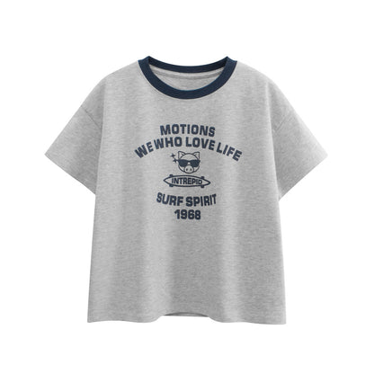 Arrival Letters Print Kids’ T-Shirt in European and American Style for Summer, MyKids-USA®, Baby & Toddler Tops, MyKids-USA - Size/Age - 120 (5-7Y) - Color - Grey -  -  - TR2501102150-A